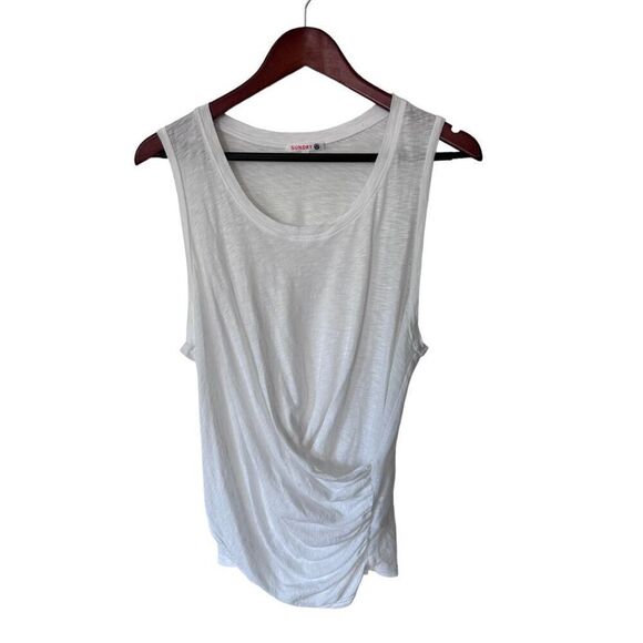 Sundry White Faux Wrap Light Weight Sleeveless Top Size 2 - Picture 1 of 8